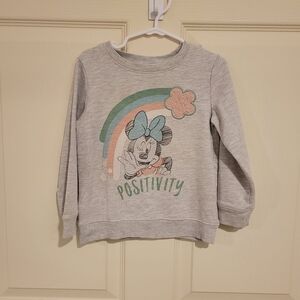 Disney Gray Sweatshirt with Minnie Mouse and Rainbow, 4T
